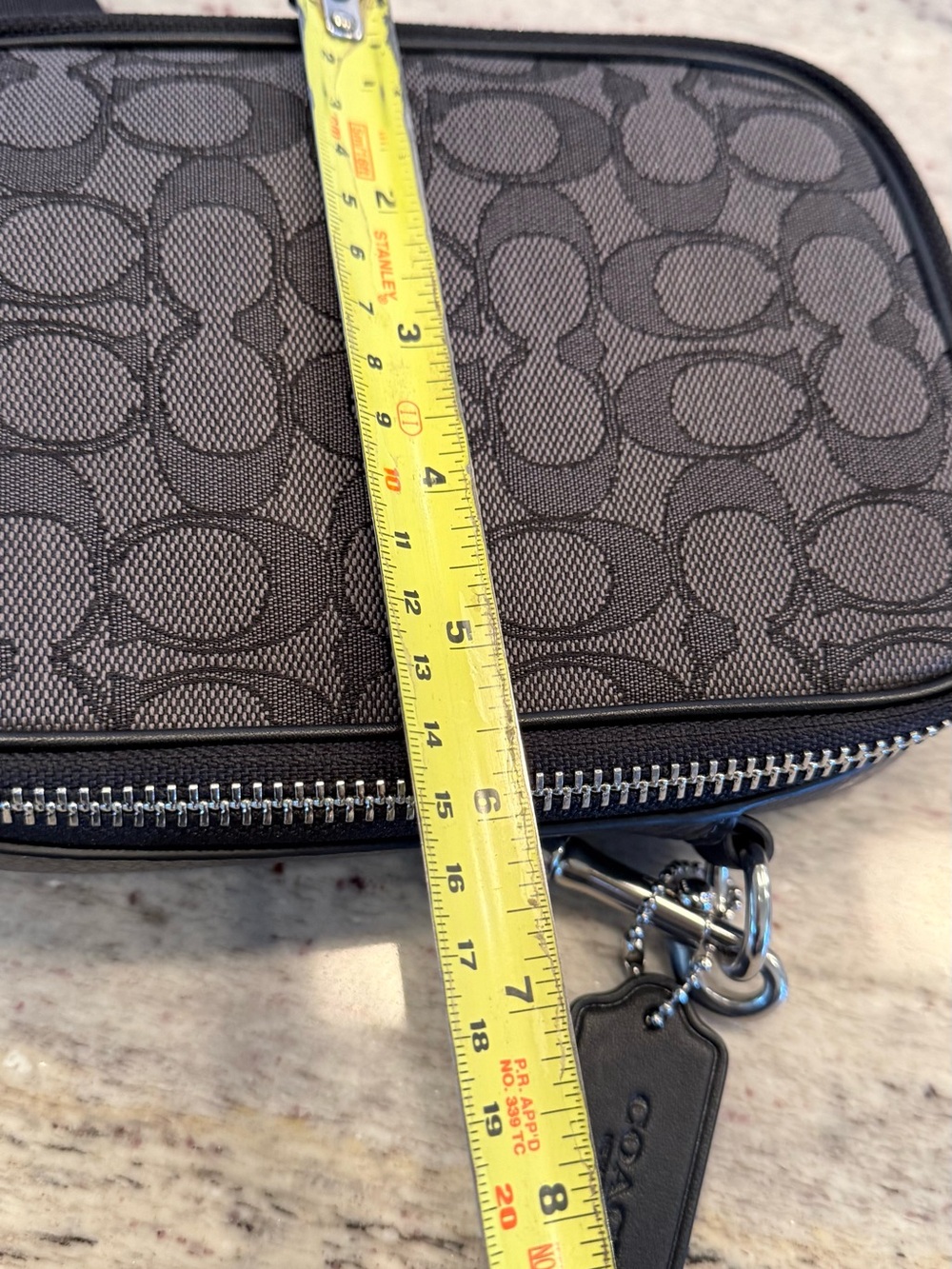 Coach Small Signature Crossbody in Black/Charcoal - Picture 6 of 11